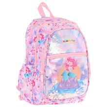 Kaukko Kids Kız Çocuk (Pembe Mavi - Pullu Denizkızı Desenli) Dört Gözlü Okul Sırt Çantası - L5217