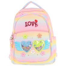 Kaukko Kids Simli Kalp ve Çiçek Detaylı Kız Çocuk Dört Bölmeli Okul Çantası - L5213