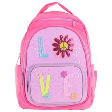 Kaukko Kids Simli Love Desenli Kız Çocuk Dört Bölmeli Okul Çantası - L5211