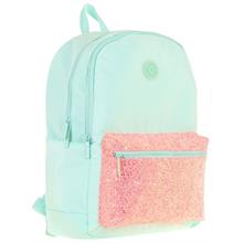 Kaukko Bright Kız Çocuk Taşlı Su Yeşili Pembe Üç Bölmeli Okul Çantası - K1812