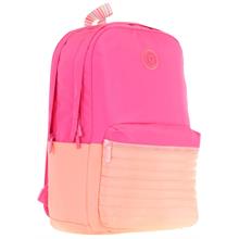 Kaukko Quick Kız Çocuk Üç Bölmeli Pembe Turuncu Kapitone Detaylı Okul Sırt Çantası - K1789