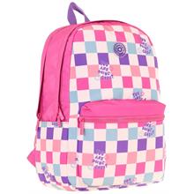 Kaukko Nature Kız Çocuk Üç Bölmeli Pembe Dama Desenli Okul Sırt Çantası - K1787