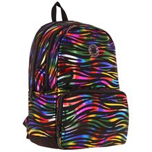 Kaukko Shine Üç Bölmeli Siyah Çok Renkli Zebra Desenli Sırt Çantası - K1780