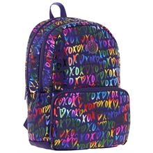 Kaukko Shine Üç Bölmeli Lacivert XOXO Desenli Sırt Çantası - K1779
