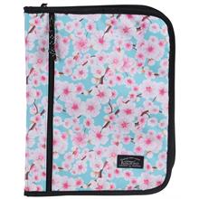 Kaukko A - Forganizer Laptop, Tablet ve Kalemler İçin Dosya Çanta - Yeşil Pembe - Çiçek Desenli - K2344