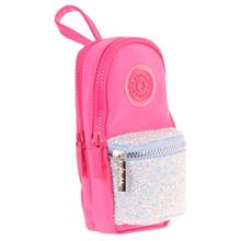 Kaukko Çanta Şekilli Kız Çocuk Üç Bölmeli Kalemlik - Pembe - Taşlı - K2722