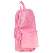 Kaukko Çanta Şekilli Kız Çocuk Üç Bölmeli Kalemlik - Pembe - Parlak Kumaş - K2566