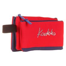 Kaukko İki Bölmeli Kırmızı Love Baskılı Kız Çocuk Akordion Kalem Çantası - K2674