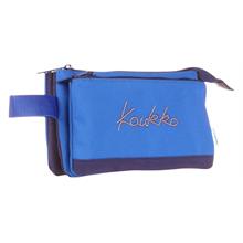 Kaukko İki Bölmeli Mavi Love Baskılı Kız Çocuk Akordion Kalem Çantası - K2673