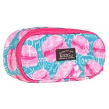 Kaukko Özel Bölmeli Organizer Kalemlik - Pembe Yeşil - Makaron Desenli - Kız Çocuk - K2628