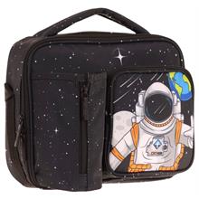 Kaukko Erkek Çocuk, Siyah Beyaz, Astronot Baskılı Isı Yalıtımlı Üç Bölmeli (Matara Cepli) Okul Beslenme Çantası L7253