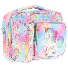 Kaukko Kız Çocuk, Çok Renkli, Unicorn Baskılı Isı Yalıtımlı Üç Bölmeli (Matara Cepli) Okul Beslenme Çantası L7243