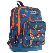 Kaukko Kids Dört Bölmeli Erkek Çocuk Silikon Aksesuarlı Lacivert Turuncu İlkokul Çantası
