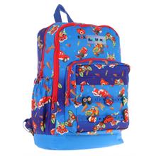Kaukko Kids Dört Bölmeli Erkek Çocuk Silikon Aksesuarlı Mavi Kırmızı İlkokul Çantası