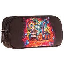Kaukko Kids Siyah, Kamyon, Erkek Çocuk Üç Bölmeli Kalemlik/Kalem Çantası - L8274