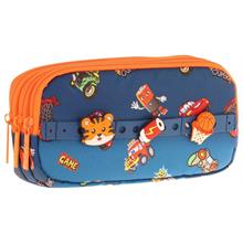 Kaukko Kids Lacivert Turuncu, Arabalar, Erkek Çocuk Üç Bölmeli Okul Kalem Çantası - L8259