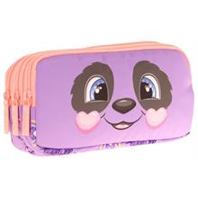 Kaukko Kids Üç Bölmeli Mor Somon, Panda Desenli, Kız Çocuk Okul Kalemliği - L8233