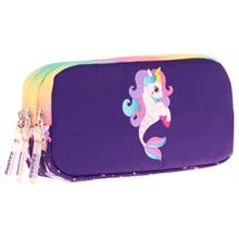 Kaukko Kids Üç Bölmeli Mor Çok Renkli, Denizkızı ve Unicorn, Kız Çocuk Okul Kalemliği - L8228