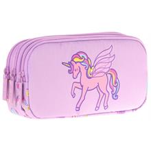Kaukko Kids Üç Bölmeli Lila, Unicorn, Kız Çocuk Okul Kalemliği - L8221