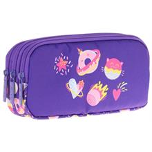 Kaukko Kids Üç Bölmeli Mor, Şekerlemeler, Kız Çocuk Okul Kalem Çantası - L8216
