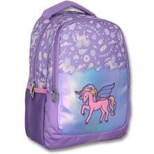 Ümit Çanta Nakışlı Unicorn Kız Çocuk Üç Gözlü Lila Renk Okul Çantası - 5027