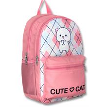 Cennec 5024 (Love Cute Cat - Beyaz Pembe - Kız Çocuk) Okul Çantası