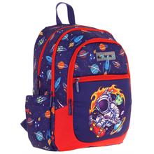 Kauıkko Kids Lacivert Kırmızı Astronot Baskılı Erkek Çocuk Okul Çantası - L5267 - Dört Gözlü