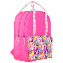 Kaukko K1762 Kız Çocuk/Kadın (Pembe - Yaprak Desenli) Okul ve Günlük Sırt Çantası