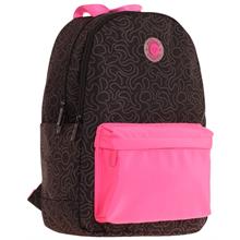 Kaukko Double Colors Üç Bölmeli Kız Çocuk Okul ve Günlük Sırt Çantası - Siyah Fuşya - K1838