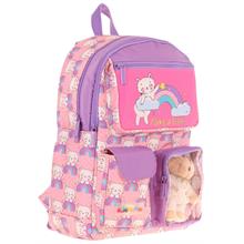 Kaukko Kız Çocuk Peluş Kedili İlkokul Okul Sırt Çantası - Pembe Mor - L5241