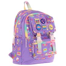 Kaukko Kids Kız Çocuk Armalı Hobi Desenli İlkokul Okul Sırt Çantası (Dört Bölmeli) - Mor - L5238
