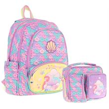 Kaukko Kids Denizkızı Nakışlı ve Baskılı Okul Çantası (L5225) ve Thermo Beslenme Çantası (L7225) Seti - Kız Çocuk