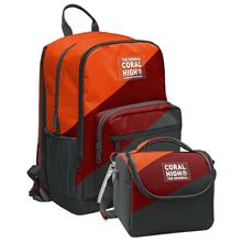 Coral High İlkokul ve Ortaokul Sırt Çantası ve Beslenme Seti - Erkek Çocuklar İçin Turuncu Bordo Gri Renkli