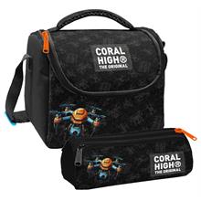 Coral High Erkek Çocuk Drone Pilotu Siyah Thermo Beslenme Çantası ve Üç Bölmeli Kalem Çantası Seti