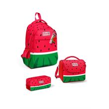 Coral High Kids Kırmızı Yeşil Karpuz Desenli 3 lü Okul Çanta Seti SET0114428 - Erkek
