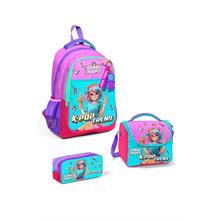 Coral High Kids Pembe Turkuaz K-Pop Desenli 3 lü Okul Çanta Seti SET0114427 - Kız