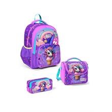 Coral High Kids Mor Pembe Unicorn Dondurma Desenli 3 lü Okul Çanta Seti SET0114421 - Kız