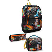 Coral High Kids Siyah Drone Pilot Desenli 3 lü Okul Çanta Seti SET0123780 - Erkek
