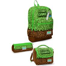 Coral High Kids Yeşil Kahverengi High Craft Desenli 3 lü Okul Çanta Seti SET0123776 - Erkek