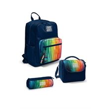 Coral High Lacivert Renkli Çizgili 3 lü Okul Çanta Seti SET0123690 - Erkek