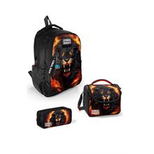 Coral High Kids Siyah Aslan Desenli 3 lü Okul Çanta Seti SET0123671 - Erkek