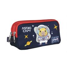 Capybara Erkek Çocuk İki Bölmeli Astronot Kalem Çantası - Lacivert - Kırmızı - 5229