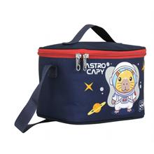 Capybara Erkek Çocuk Isı Yalıtımlı Astronot Beslenme Çantası - Lacivert - Kırmızı - 5228