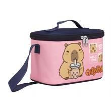 Capybara Kız Çocuk Isı Yalıtımlı Beslenme Çantası - Lacivert - Pembe - 5204
