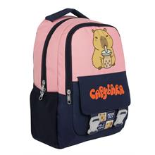 Capybara Kız Çocuk İlkokul Okul Sırt Çantası - Siyah - Pembe - 5203