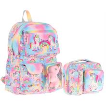 Kaukko Peluş Unicornlu Pembe Kız ÇocukLar İçin Okul Çantası ve Beslenme Çantası Seti (L5243+L7243)