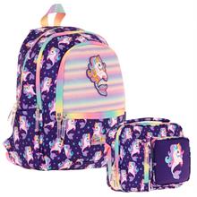 Kaukko Kids Kız Çocuk Okul Çantası ve Isı Yalıtımlı Beslenme Çantası Seti (L5228+L7228) Kauçuk Unicorn - Mor