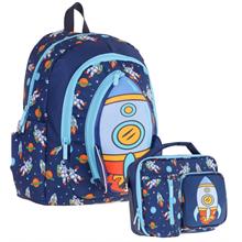 Kaukko Kids Roket Detaylı Okul Çantası (L5260) ve Thermo Beslenme Çantası (L7260) Seti - Erkek Çocuk