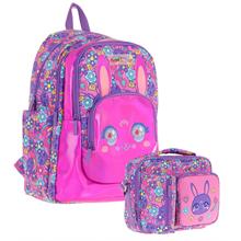 Kaukko Kids Okul ve Beslenme Çantası Seti (Kız Çocuk) - Tavşan Şekilli Mor Pembe - (L5220+L7220)
