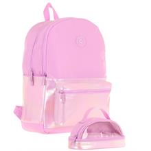 Kaukko Cube Okul Çantası ve İki Bölmeli Kalemlik Seti - Kız çocuk - Pembe - K1819+K2730